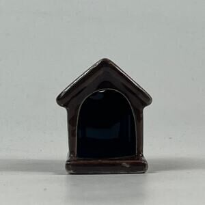 1920s Japan Porcelain Dog House Miniature Chocolate Brown Collectible Dollhouse